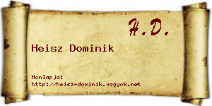 Heisz Dominik névjegykártya